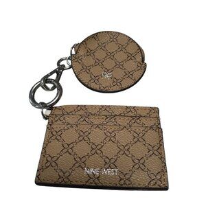 Nine West Card Holder Keyring Change Purse 2 Piece Set Beige/Cream Travel